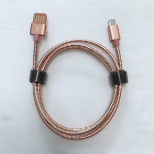 Kettős arcú USB 2.0 fémcső kábel töltő kerek alumínium ház mikro-USB 2.0 adatkábel